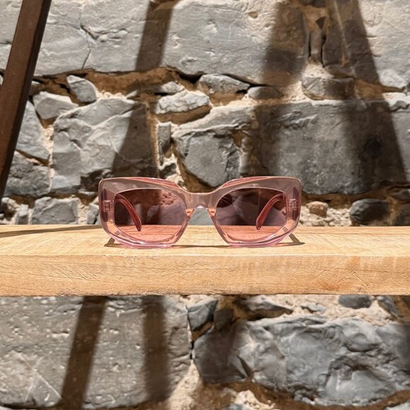 Celine CL402771 Pink Clear Rectangular Cat-Eye Sunglasses - Picture 2 of 11